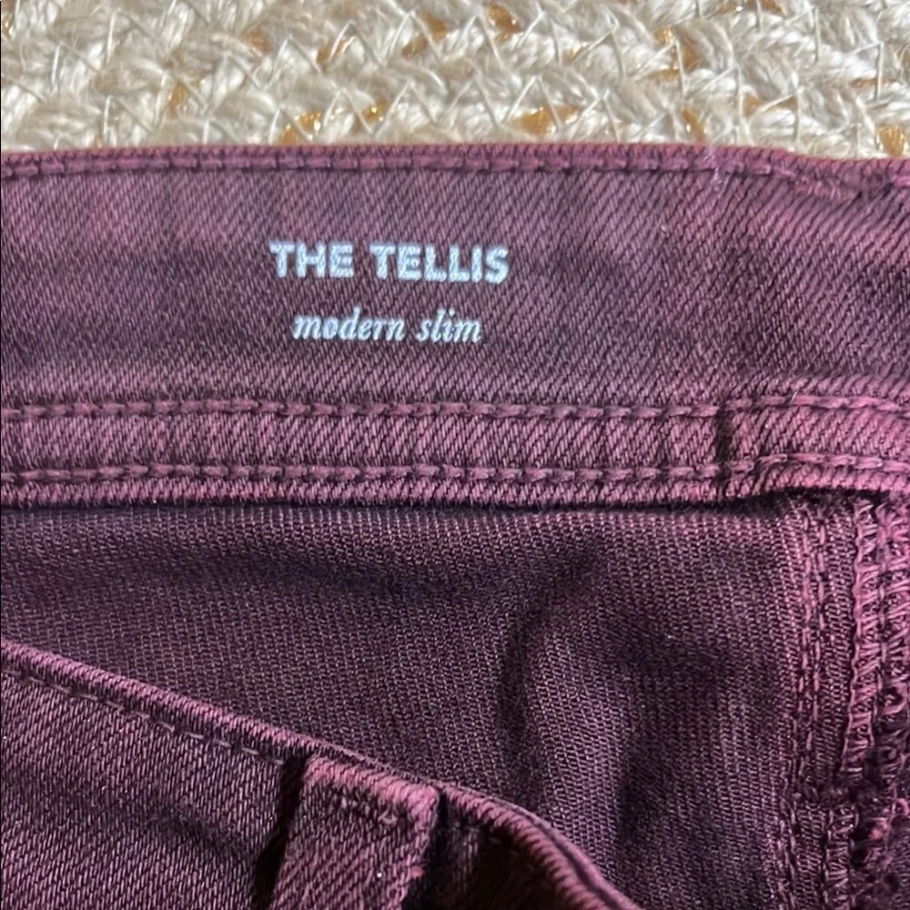 Mens Ag Adriano Goldschmied burgundy jeans size 31